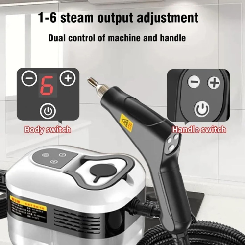 1500W 3Bar Cordless High Pressure Washer Steam Cleaner Handheld Steam Mop with 1.2L Water Tank, 6 Speeds, 4 Spray Heads for Carpet Floor Cleaning