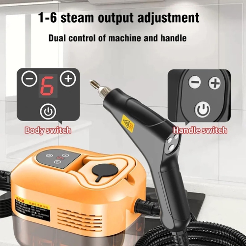 1500W 3Bar Cordless High Pressure Washer Steam Cleaner Handheld Steam Mop with 1.2L Water Tank, 6 Speeds, 4 Spray Heads for Carpet Floor Cleaning