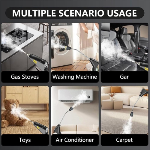 1500W 3Bar Cordless High Pressure Washer Steam Cleaner Handheld Steam Mop with 1.2L Water Tank, 6 Speeds, 4 Spray Heads for Carpet Floor Cleaning