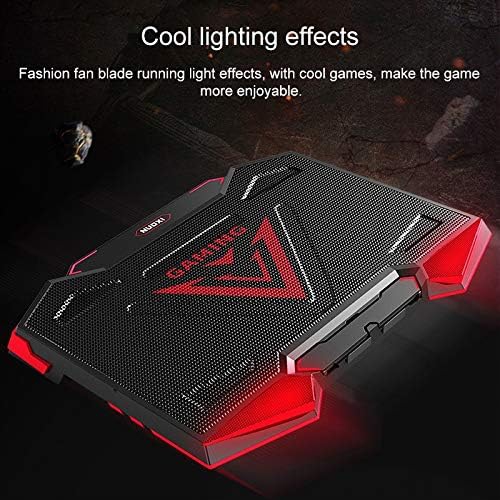 Laptop cooling base, gaming laptop cooling pad, no dead angle cooling, laptop stand, multi-position adjustment, with 5 fans Red