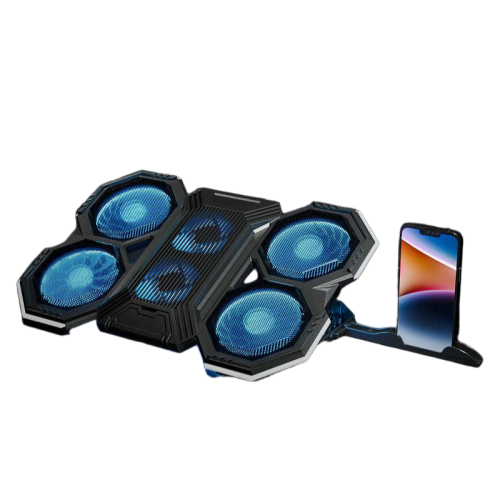 Laptop Cooling Pad, 12"-17" Gaming Laptop Cooling Pad with 6 Quiet Fans and 2 USB 2.0 Ports, Adjustable Stand Height Angle