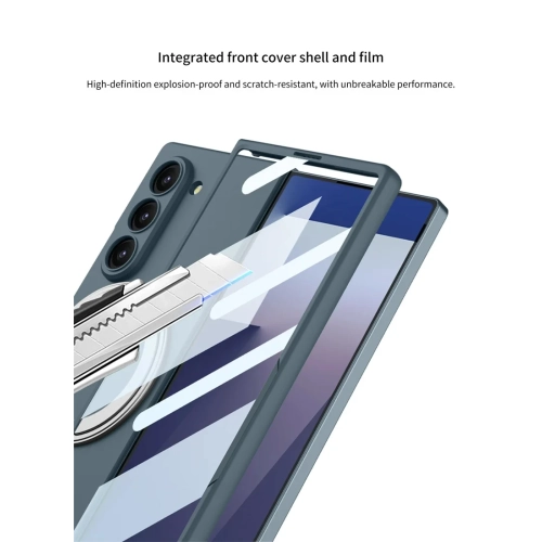 Convient à l'étui pour téléphone mobile Samsung zfold7 étui protecteur ultra-mince mode haut de gamme avec support intégré anti-empreintes -