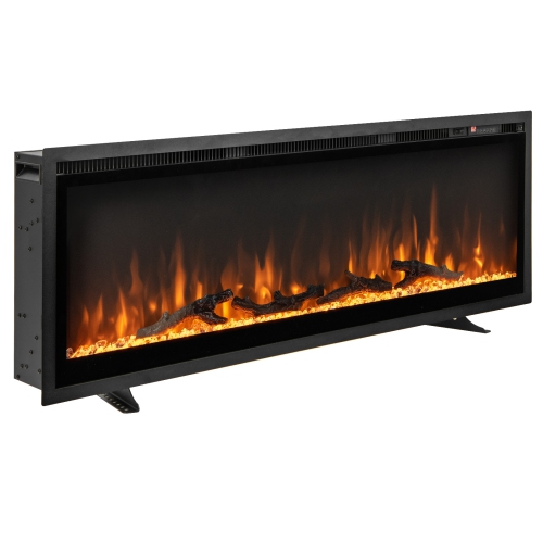 In-Wall Recessed Electric Fireplace with Remote, Adjustable Flame Color and Brightness