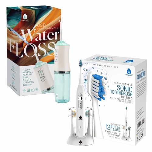 PURSONIC  Electric Toothbrush & Water Flosser Duo With Multi-Year Brush Head Supply