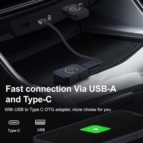 Wireless CarPlay Adapter for Apple iPhone, No Lag for Convert Wired to Wireless CarPlay Adapter from iOS10+