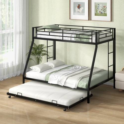 Space-Saving Bunk Bed with Trundle Bed for Extra Sleeping Space