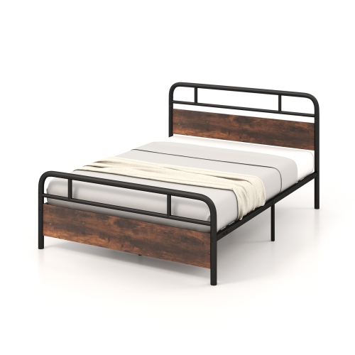 Bed Frame with Industrial-Inspired Headboard for Contemporary Rooms