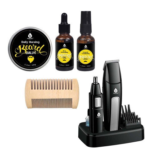 PURSONIC  Mario Lopez Grooming Essentials Bundle With 10-Piece Trimming Kit & 4-Piece Beard Care Set