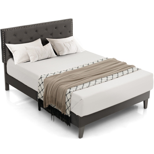 Upholstered Platform Bed with Tufted Headboard for Modern Bedroom Style