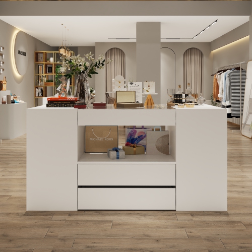 Famapy 14-Drawer Jewelry Armoire with Tempered Glass Top & Spacious Shelf – Stylish Storage Solution for Bedroom or Living Room,,White