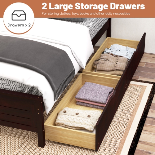 Bed Frame with Built-In Storage Drawers for Bedroom Organization