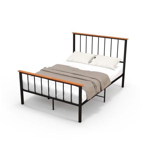 Wooden Bed Frame with Headboard and Foot board for Modern Bedrooms