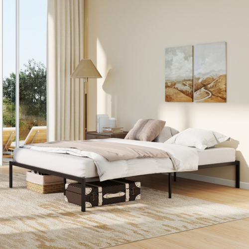 Cadre de lit en métal avec lattes robustes pour une base de matelas solide