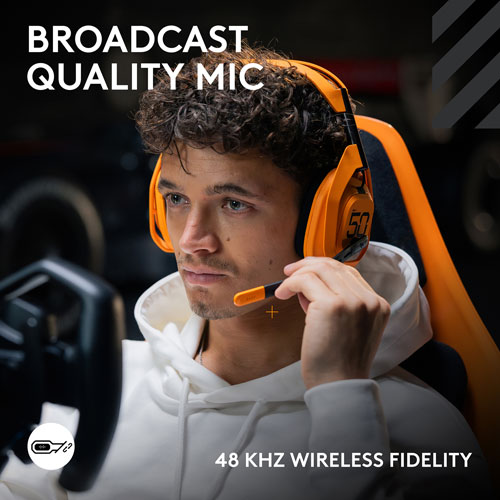 Casque de jeu sans fil A50 X LIGHTSPEED McLaren Edition de Logitech G avec station d'accueil - Orange - Exclusivité Best Buy