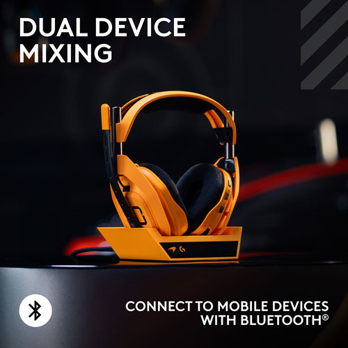 Casque de jeu sans fil A50 X LIGHTSPEED McLaren Edition de Logitech G avec station d'accueil - Orange - Exclusivité Best Buy