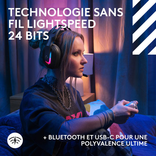 Casque de jeu sans fil Astro A20 X LIGHTSPEED de Logitech pour Switch/PS5/Xbox - Noir