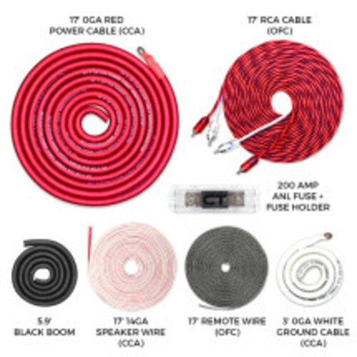 Trousse de câblage pour amplificateur CCA 2500 W AMPKIT-0GA-PRO de calibre 0 de CT Sounds