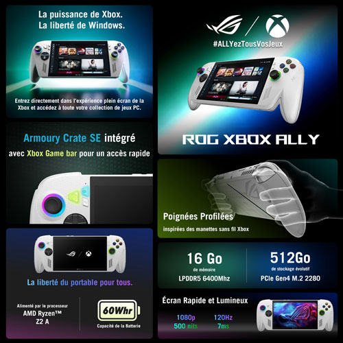 Console de jeu tactile de 7 po ROG Xbox Ally d'ASUS - Blanc