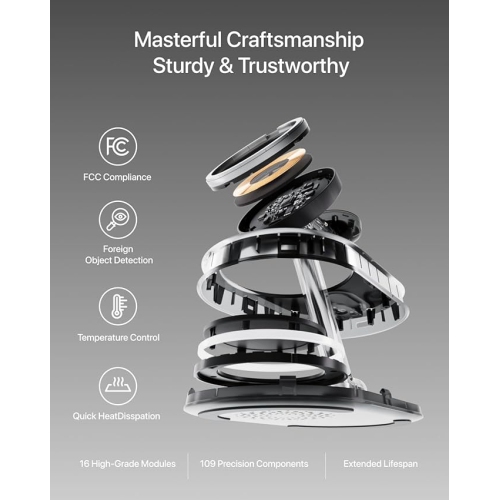 Caxdon Fast Charging Station for Apple,3 in 1 Magnetic Charger Stand for iPhone 16e 16 15 14 13 12, Wireless Charging Station for Apple Watch