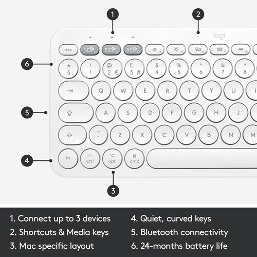 Logitech Multi-Device Bluetooth Keyboard for Mac - Off White