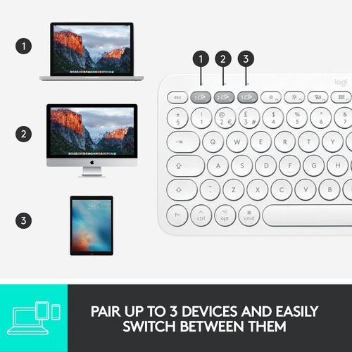 Logitech Multi-Device Bluetooth Keyboard for Mac - Off White