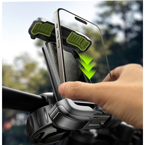 LISEN Motorcycle Cell Phone Mount Holder [One Hand Operation] Bike Cell Phone Mount Holder,Motorcycle & Powersports Handlebar Accessories for iPhone