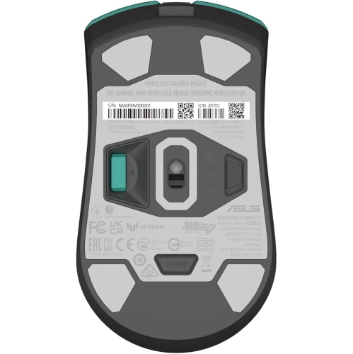 TUF Gaming Mini Wireless Mouse Hatsune Miku Edition is a Lightweight, ambidextrous 65-gram Wireless Gaming Mouse Equipped with tri-Mode Wireless