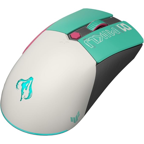 TUF Gaming Mini Wireless Mouse Hatsune Miku Edition is a Lightweight, ambidextrous 65-gram Wireless Gaming Mouse Equipped with tri-Mode Wireless