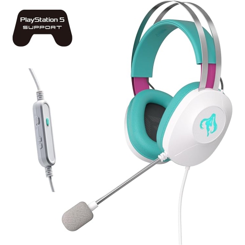 TUF Gaming H1 GEN II Hatsune Miku Edition, Wired Gaming Headset with 40 mm ASUS Essence Drivers, Virtual 7.1 Surround Sound, TeamSpeak-Certified