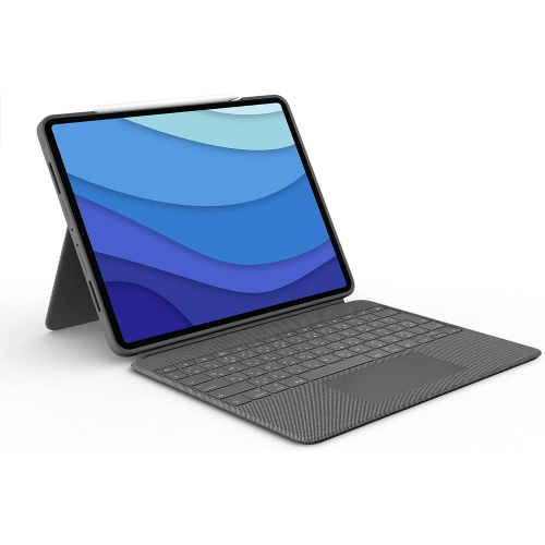 Logitech Combo Touch iPad Pro 12.9-inch Keyboard Case - Detachable Backlit Keyboard with Kickstand, Click-Anywhere Trackpad - Oxford Gray (920-010097)