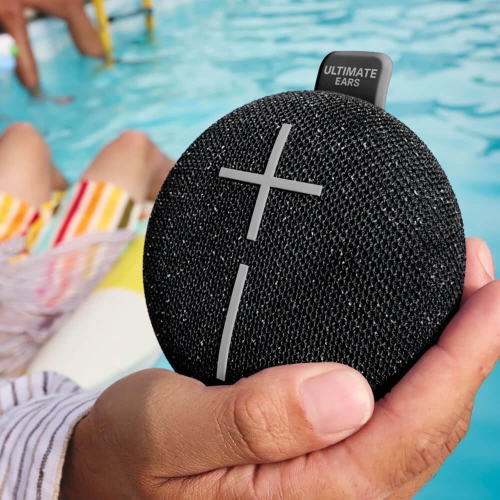 Ultimate Ears MINIROLL Ultra-Portable Waterproof Bluetooth Speaker, Big Bass, IP67 Dustproof, 131 ft Range - Gentle Black (984-002015)