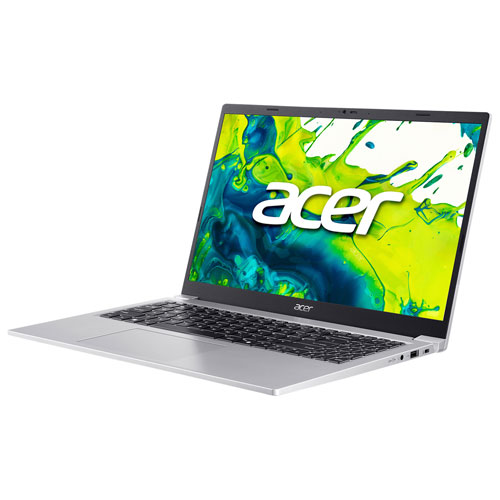 Portable Aspire Light 15 de 15,6 po d'Acer avec Microsoft 365 - Argenté clair (N150 d'Intel/RAM 4 Go/SSD 128 Go/Windows 11S) - Anglais