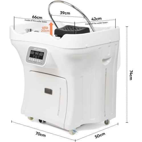 Gen'C Béauty Professional Premium Head Spa Equipment Mobile Hair Wash Basin with Water Circulation