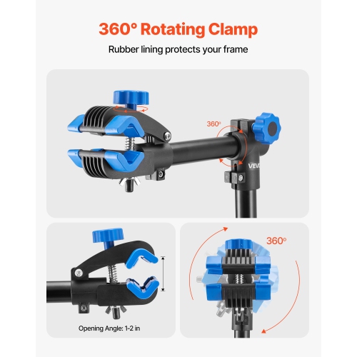 VEVOR 66 lb Bike Repair Stand, Heavy-duty Bicycle Work Stand with 32.8-56.6 in Adjustable Height & Magnetic Tool Tray, Foldable Bicycle Maintenance