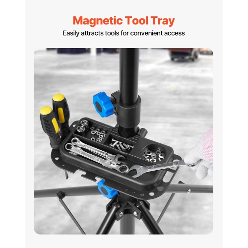 VEVOR 66 lb Bike Repair Stand, Heavy-duty Bicycle Work Stand with 32.8-56.6 in Adjustable Height & Magnetic Tool Tray, Foldable Bicycle Maintenance