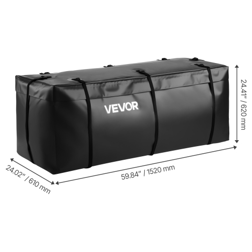 VEVOR 59.84 x 24.02 x 24.41 in Hitch Cargo Carrier Bag, Waterproof 840D PVC, 20 Cubic Feet, Heavy Duty Cargo Bag for Truck Bed Storage with 6