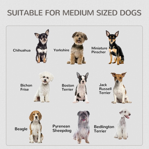 PawHut Furniture – Cage pour chien avec deux portes, cage d'extrémité pour animal de compagnie avec verrous, pour chiens de taille moyenne – Blanc