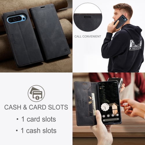 Étui à rabat avec porte-carte pour Pixel 9 Pro XL de Google - Bleu