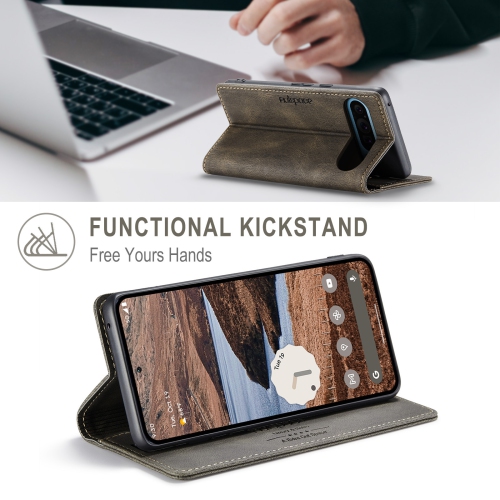 Étui à rabat avec porte-carte pour Pixel 9 Pro XL de Google - Café