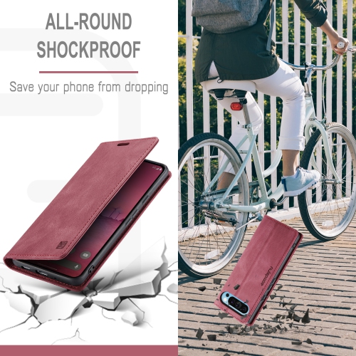 Étui à rabat avec porte-carte pour Pixel 9 Pro XL de Google - Rouge