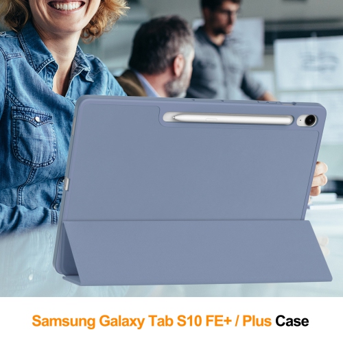 For Samsung Tab S10FE+ and S10FE Plus X620 TPU Case with Pen Slot - Tab S10 FE+/S10FE Plus SM-X620 - Lavender Purple