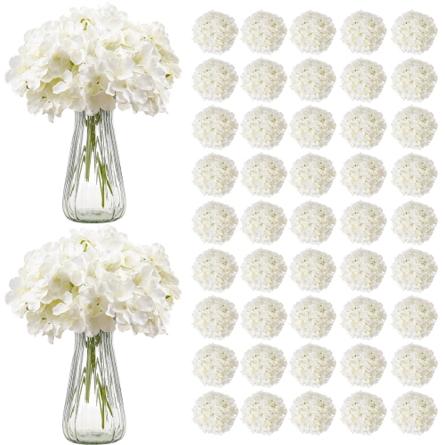 VEVOR  105 PCs Artificial Flowers, Real Looking Silk Fake Hydrangea Bulk Faux Bridal Shower w Stems for Diy Wedding Bouquets, Home Centerpieces