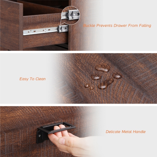 WAMPAT – Commode 2-en-1 pour chambre à coucher avec 12 tiroirs, commode de rangement de 94&nbsp;po de large, range-tout pour vêtements en bois, salle