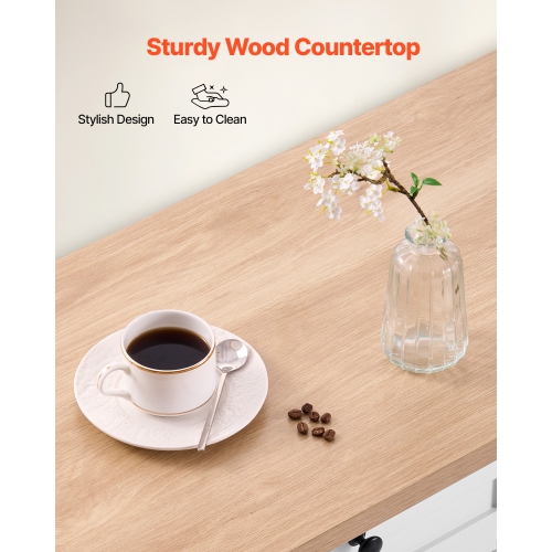 VEVOR 60in Wide Kitchen Island Cart with Storage, Mobile Kitchen Cart with Wheels, Drop Leaf, 2 Drawers, Trash Can Cabinet, Knife Holder, Spice Rack,