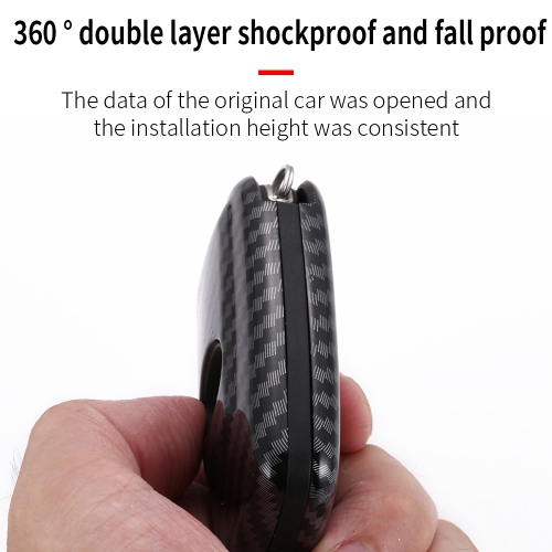 Suitable for Toyota Corolla key bag new Camry RAV4 Rongfang Crown Highlander four-button carbon fiber clip - four-button carbon fiber blue single bag