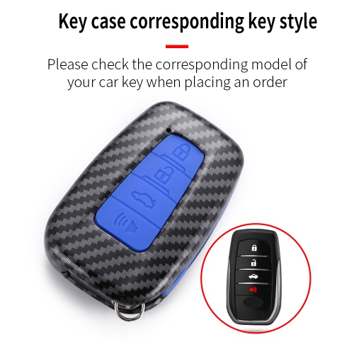 Suitable for Toyota Corolla key bag new Camry RAV4 Rongfang Crown Highlander four-button carbon fiber clip - four-button carbon fiber red single bag