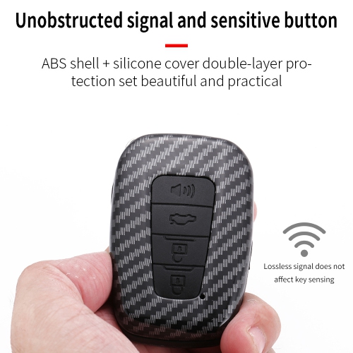Suitable for Toyota Corolla key bag new Camry RAV4 Rongfang Crown Highlander four-button carbon fiber clip - four-button carbon fiber red single bag