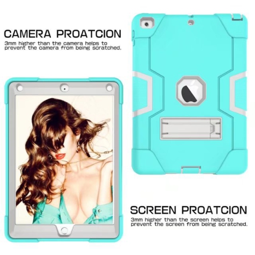 Universal Case for iPad 10.2/2019/2020/2021, Universal Silicone Shockproof Tablet Case for iPad 10.2-inch, Black-Green