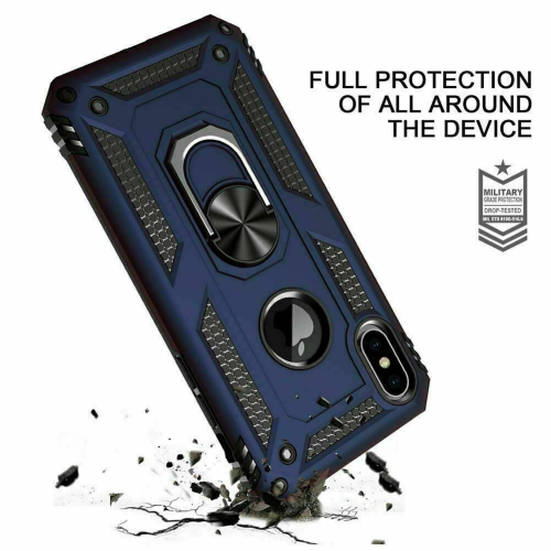 Tasnim Case for iPhone Xs Max Phone Case Cover - Includes Tempered Protective Films with Sliding Window Camera Protection and Ring Phone Holder - Red