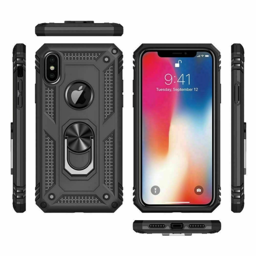 Étui Tasnim pour iPhone Xs Max - Comprend des pellicules de protection trempé avec protection de caméra à fenêtre coulissante et support de téléphone